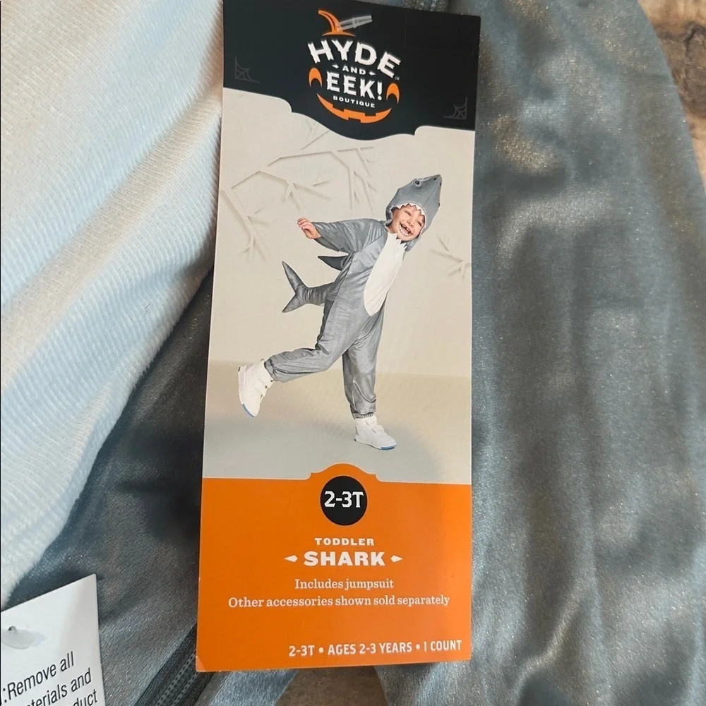 NWT Hyde & EEK! Toddler Shark Halloween Costume Jumpsuit Gray Sz 2-3T & 4-5T